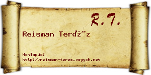 Reisman Teréz névjegykártya