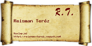 Reisman Teréz névjegykártya